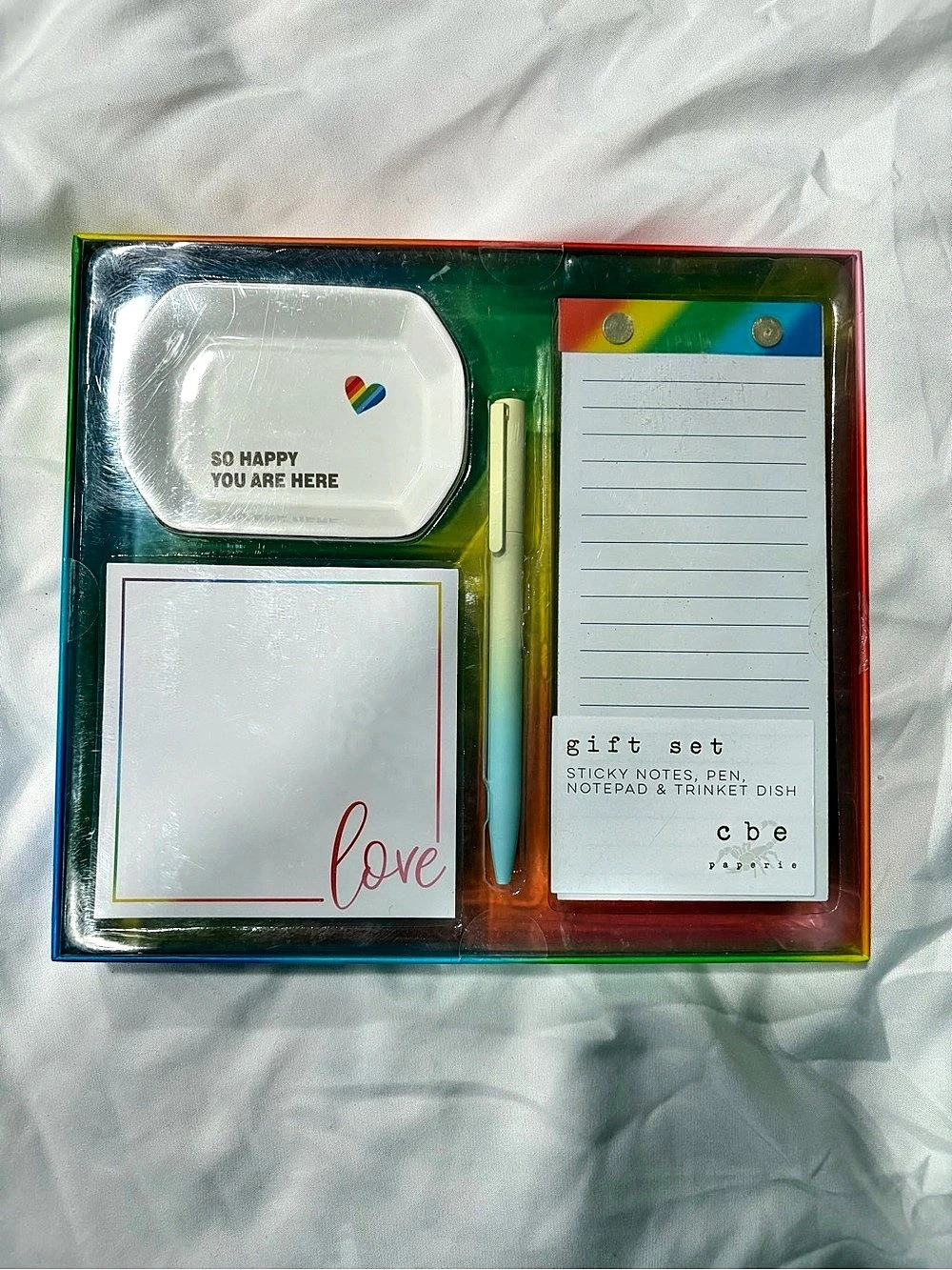 c.b.e Gift Set Color Block Stationery NWT